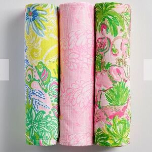 Lilly Pulitzer Flamingo Organic Muslin Swaddle Set